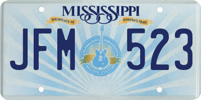 MS license plate JFM523