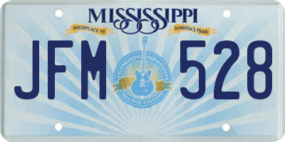 MS license plate JFM528