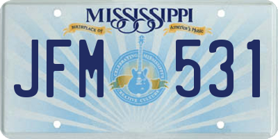 MS license plate JFM531