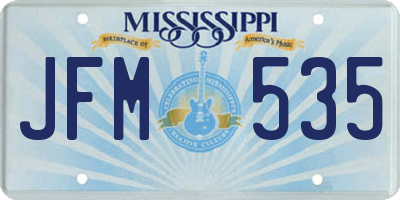 MS license plate JFM535