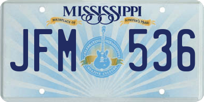 MS license plate JFM536