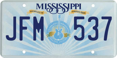 MS license plate JFM537