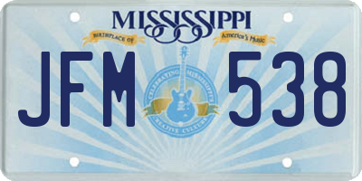 MS license plate JFM538