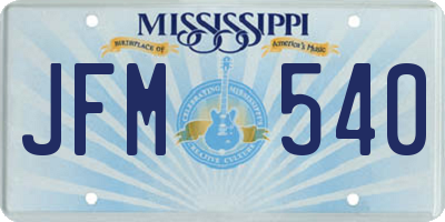 MS license plate JFM540