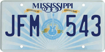 MS license plate JFM543