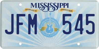 MS license plate JFM545