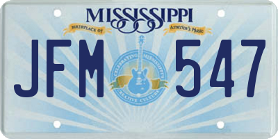 MS license plate JFM547