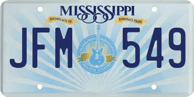 MS license plate JFM549