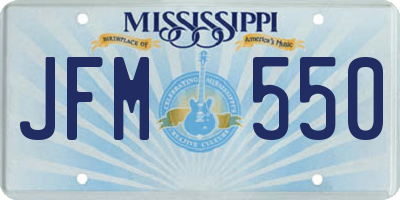 MS license plate JFM550
