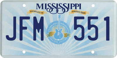 MS license plate JFM551