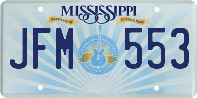 MS license plate JFM553
