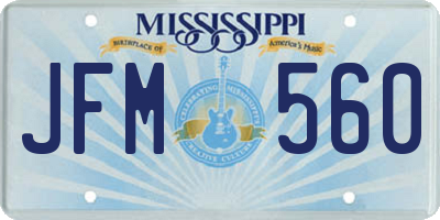 MS license plate JFM560