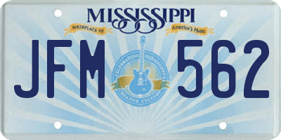 MS license plate JFM562
