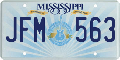 MS license plate JFM563