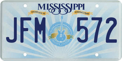 MS license plate JFM572