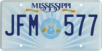 MS license plate JFM577