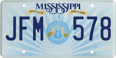 MS license plate JFM578