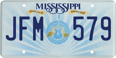 MS license plate JFM579
