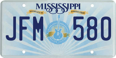 MS license plate JFM580