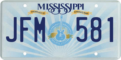 MS license plate JFM581