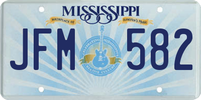 MS license plate JFM582
