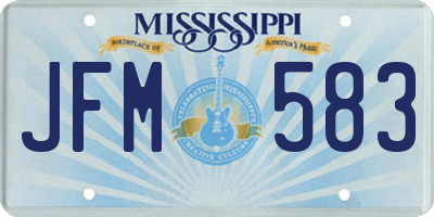 MS license plate JFM583