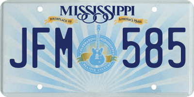 MS license plate JFM585