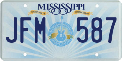 MS license plate JFM587