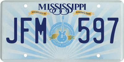MS license plate JFM597