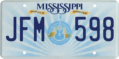 MS license plate JFM598