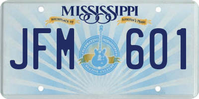 MS license plate JFM601