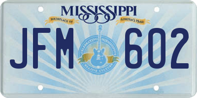 MS license plate JFM602