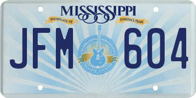 MS license plate JFM604