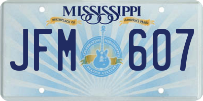 MS license plate JFM607