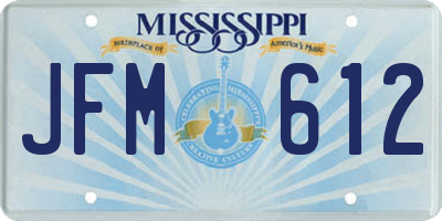 MS license plate JFM612