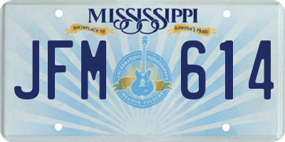 MS license plate JFM614