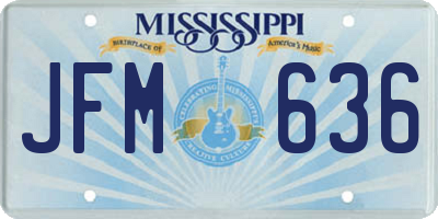 MS license plate JFM636