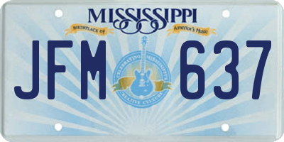MS license plate JFM637