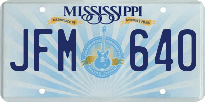 MS license plate JFM640