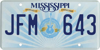 MS license plate JFM643