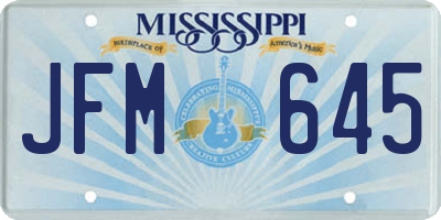 MS license plate JFM645