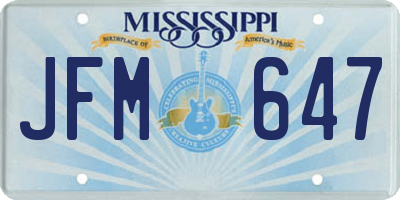 MS license plate JFM647