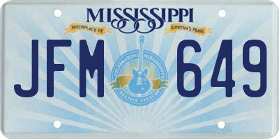 MS license plate JFM649