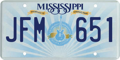 MS license plate JFM651