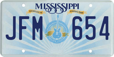 MS license plate JFM654