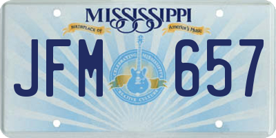 MS license plate JFM657