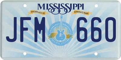 MS license plate JFM660
