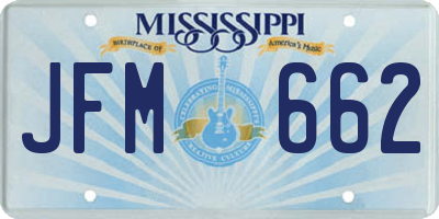 MS license plate JFM662