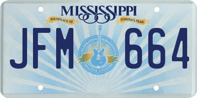 MS license plate JFM664