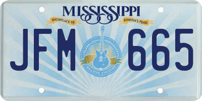 MS license plate JFM665
